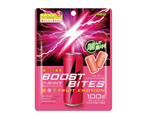 Meiji Boost Bites Energy Drink Flavored Gummy Fruit Emotion (100g) - Brandco Direct Inc