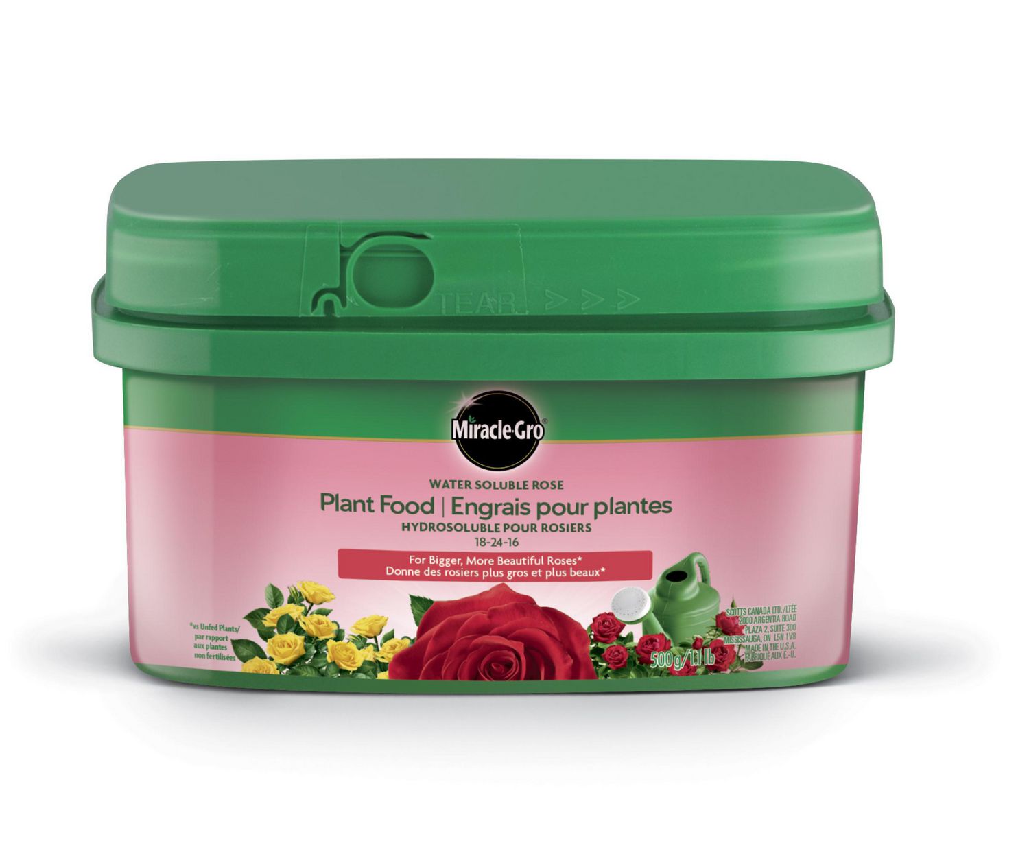 Miracle - Gro Water Soluble Rose Plant Food 18 - 24 - 16 (500g) - Brandco Direct Inc