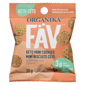 Organika Fav Keto Mini Cookie Snickerdoodle(12bg) - Brandco Direct Inc
