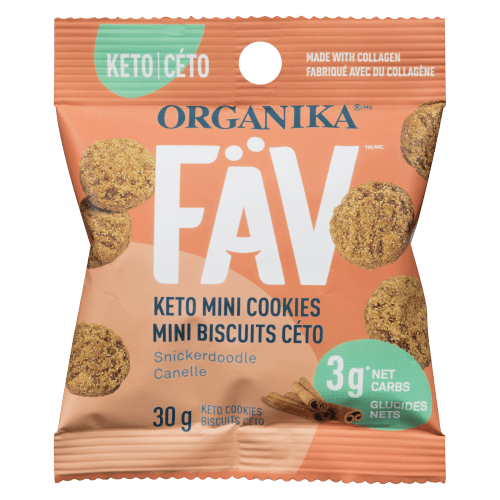 Organika Fav Keto Mini Cookie Snickerdoodle(12bg) - Brandco Direct Inc