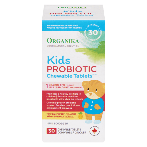 Organika Kids Chewabl Probiotic - Pineapple (30tabs) - Brandco Direct Inc