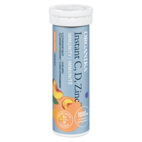 Organika Instant C with Stevia - Peach(10 tabs) - Brandco Direct Inc