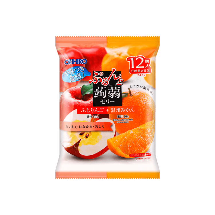 Orihiro Konjac Jelly Fuji Apple & Unshu Orange 12P (240g) - Brandco Direct Inc