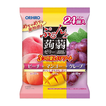 Orihiro Konjac Jelly White Peach&Mango&Grape 24P (480g) - Brandco Direct Inc