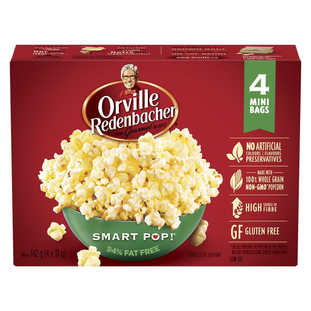 Orville Red Smart Pop 100 Minis Popcorn 4 Bags (4X31g) - Brandco Direct Inc