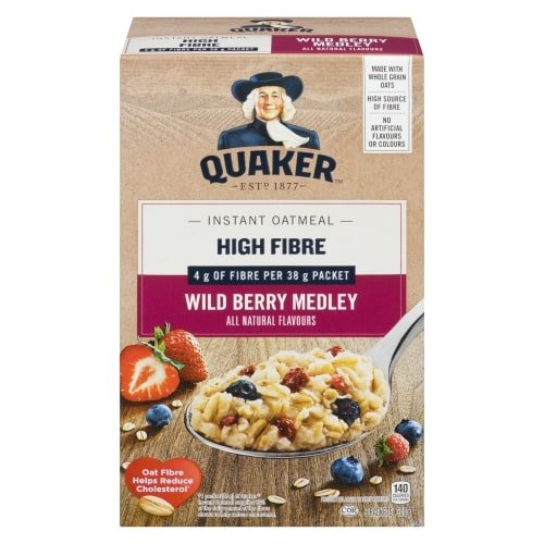 Quaker Instant Oatmeal High Fibre Wildberry (300g) - Brandco Direct Inc