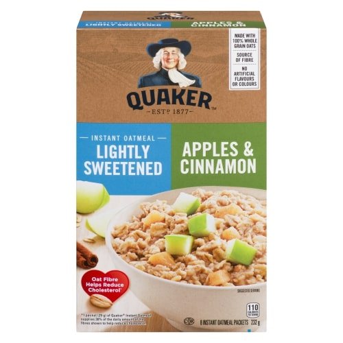 Quaker Instant Oatmeal Light Sweet Apple Cinnamon(232g) - Brandco Direct Inc