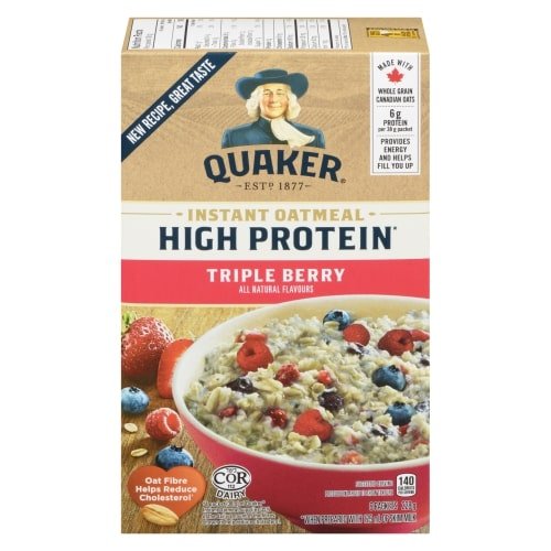 Quaker Instant Oatmeal High Protein Triple berry(228g) - Brandco Direct Inc