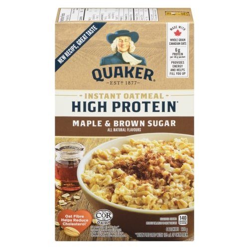 Quaker Instant Oatmea High Protein Maple & Brown Sugar(228g) - Brandco Direct Inc