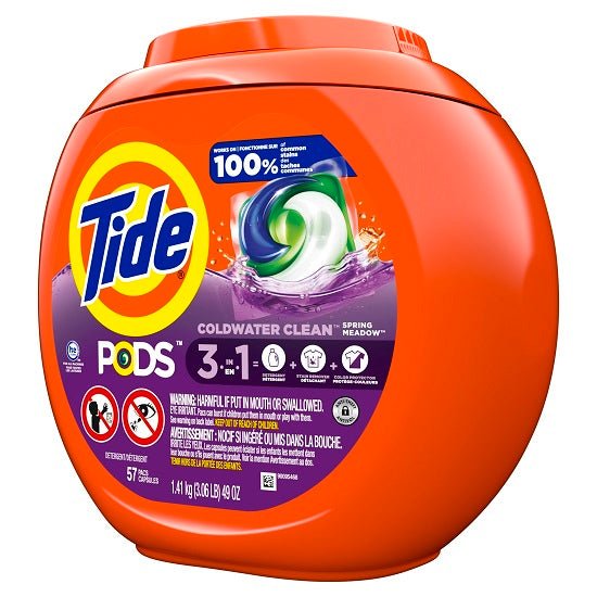 Tide Pods Detergent Spring Mea 3in1 57ct (1.35kg) - Brandco Direct Inc