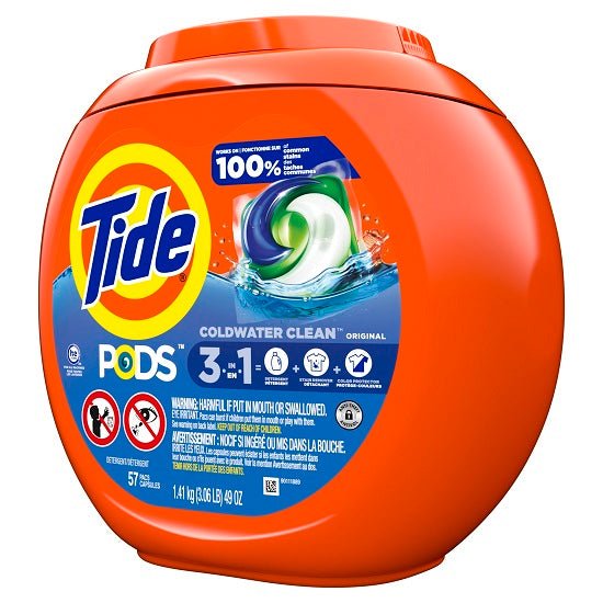 Tide Pods Detergent Original 3in1 57ct (1.35kg) - Brandco Direct Inc