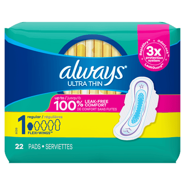 Always Ultra - Thin Size 1 Regular with Wings Pads (22ct) - Brandco Direct Inc