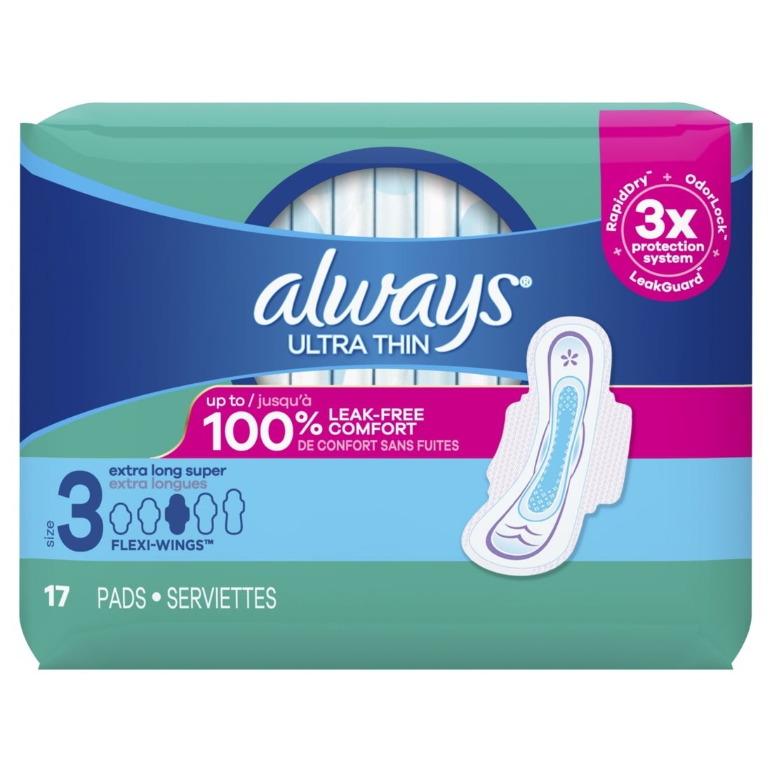 Always Ultra - Thin Size 3 Extra Long Unscented (17's) - Brandco Direct Inc