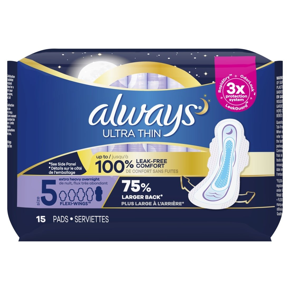 Always Ultra - Thin X - Heavy Size5 Overnight Unscented (15ct) - Brandco Direct Inc