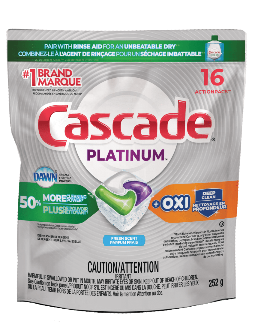 Cascade Dishwasher Detergent Oxi Fresh 16CT (252g) - Brandco Direct Inc