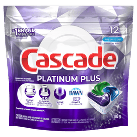 Cascade Platinum Plus Dishwasher Fresh 12CT (186g) - Brandco Direct Inc
