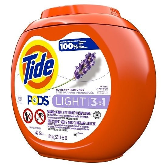 Tide Pods Light 3in1 White Lavender 42ct (1.04kg) - Brandco Direct Inc