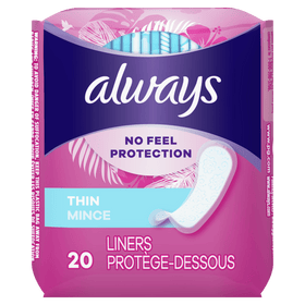 Always Daily No Feel Thin Regular Liners 2PK(20ct) - Brandco Direct Inc