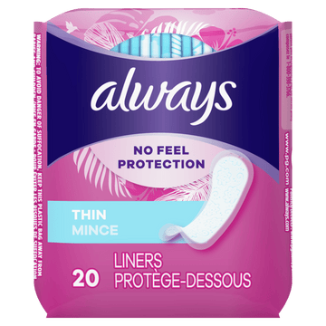 Always Daily No Feel Thin Regular Liners 2PK(20ct) - Brandco Direct Inc