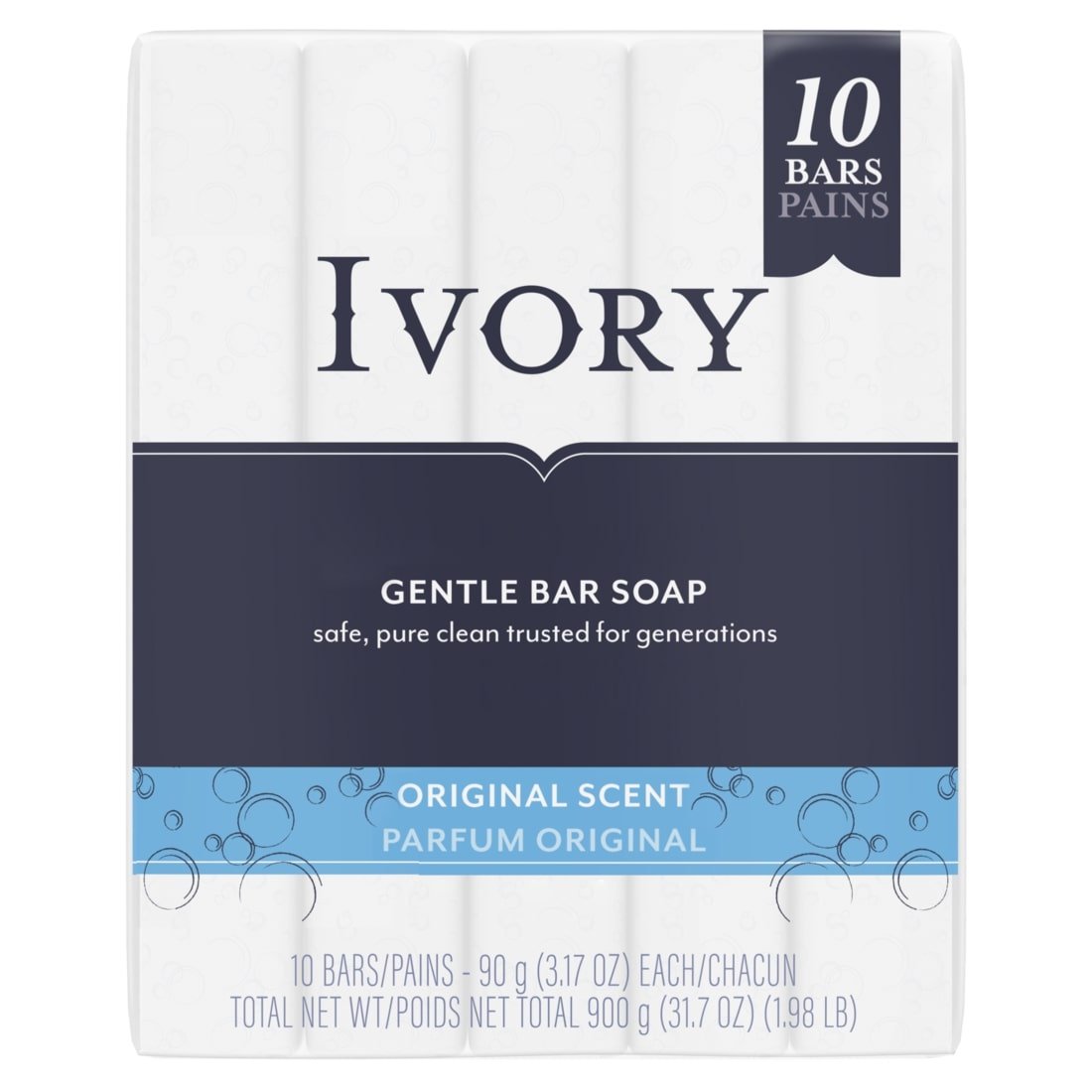 Ivory Gentle Bar Soap Original (10x90g) - Brandco Direct Inc