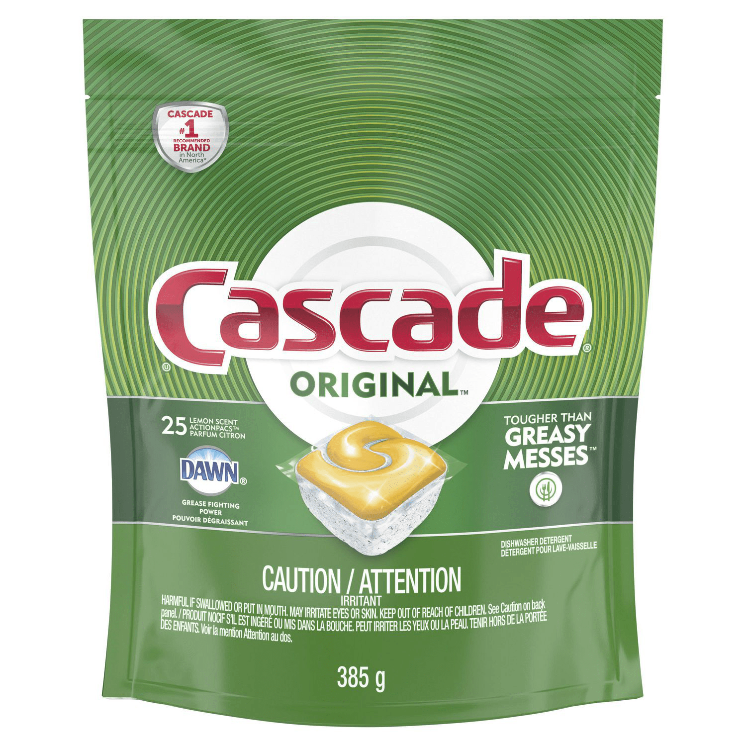 Cascade All Purpose Detergent Lemon Scent 25ct (385g) - Brandco Direct Inc