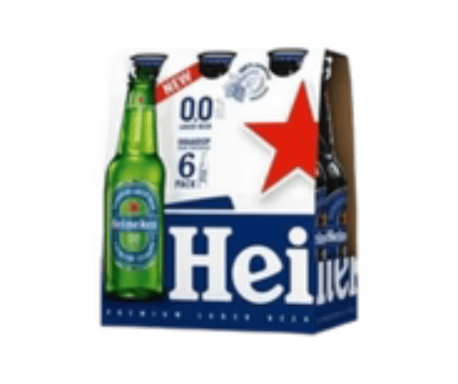 Heineken 0.0% Non Alcohl Lager Beer Bottle(6x330ml) - Brandco Direct Inc