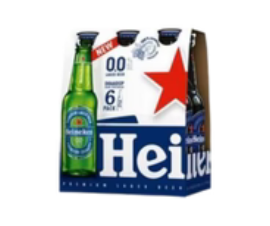 Heineken 0.0% Non Alcohl Lager Beer Bottle(6x330ml)