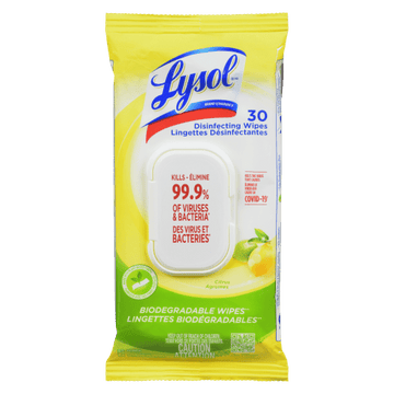 Lysol Disinfecting Wipes Citrus (30 ct) - Brandco Direct Inc