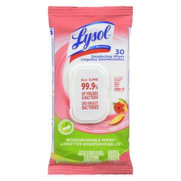 Lysol Disinfecting Wipes Mango & Hibiscus (30 ct) - Brandco Direct Inc