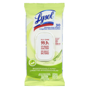 Lysol Disinfecting Wipes Cucumber & Aloe (30 ct) - Brandco Direct Inc