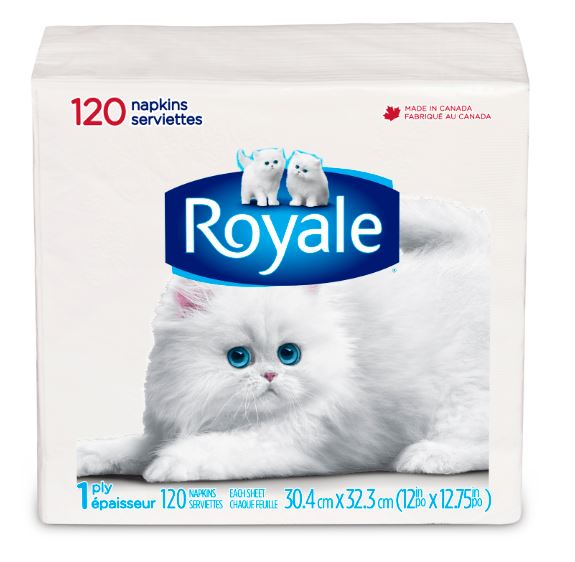 Royale Dinner Napkins 1Ply (120's) - Brandco Direct Inc