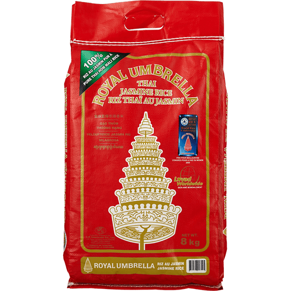 Royal Umbrella Thai Jasmine Rice 8 kg - Brandco Direct Inc