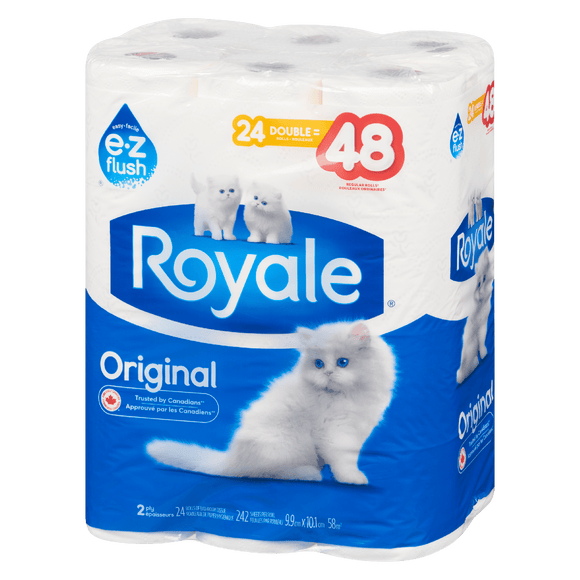 Royale Toilet Paper 24DR=48R 2Ply 242S (24Rolls) - Brandco Direct Inc
