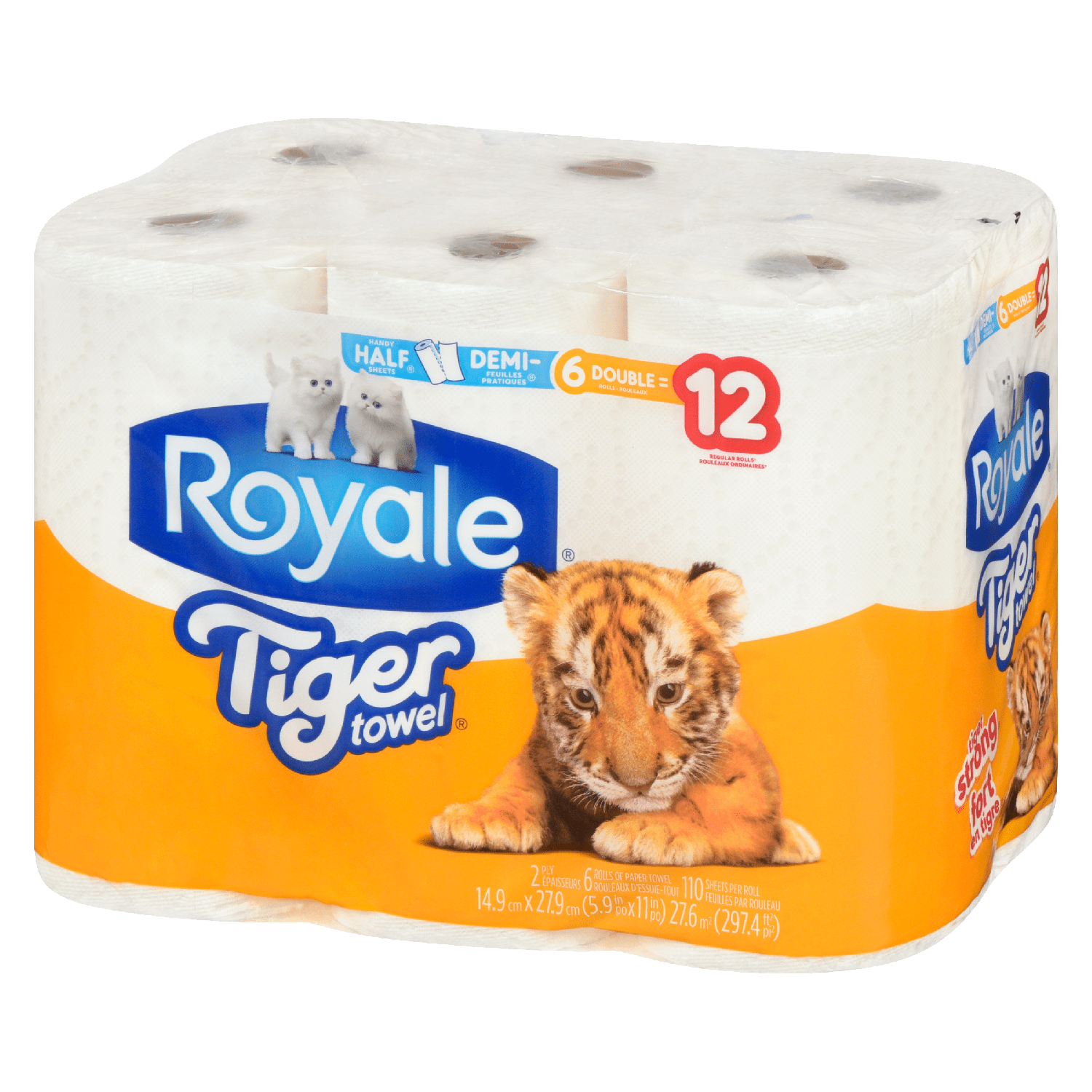 Royale Tiger Paper Towels 6DR=12R 2Pl HS 110S(6Rolls) - Brandco Direct Inc