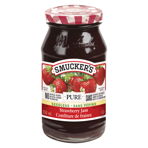 Smuckers Pure Strawberry Jam Seedless (250ml) - Brandco Direct Inc