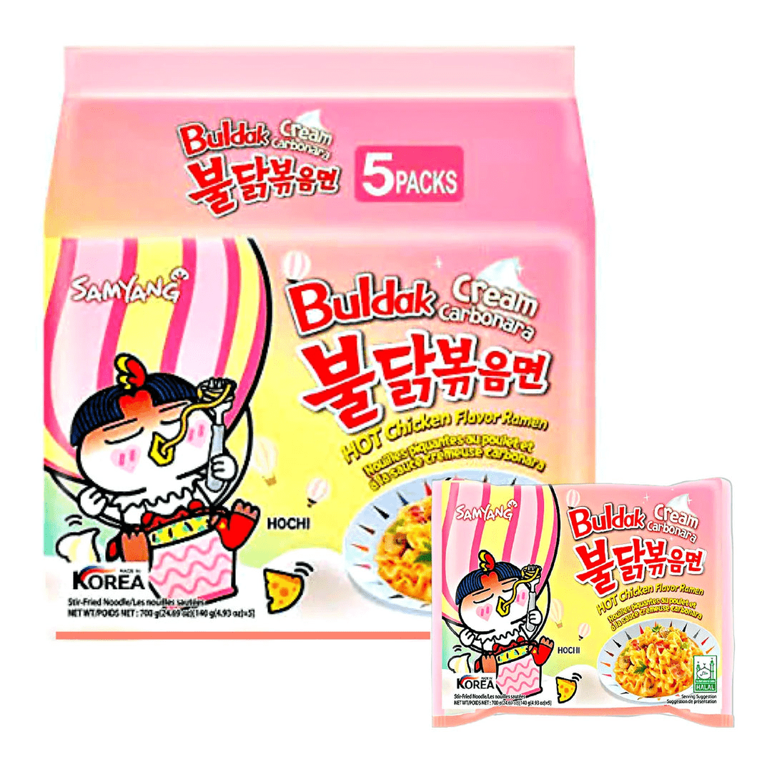 SamYang Buldak Cream Carbonara Ramen (5x140g) - Brandco Direct Inc
