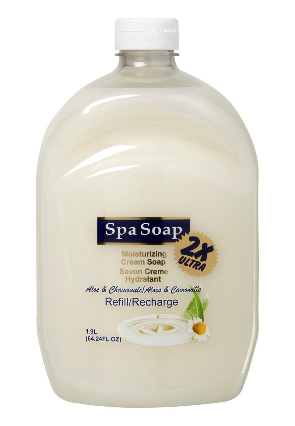 SpaSoap Ultra 2x Cream Soap Refill Aloe (1.9L) - Brandco Direct Inc