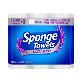 Sponge Towels Ultra Pro 2Ply PT 6 Giant Rolls (83's) - Brandco Direct Inc