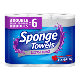 Sponge Towels Ultra Pro 3DR=6R 2Ply 110s (3 Rolls) - Brandco Direct Inc