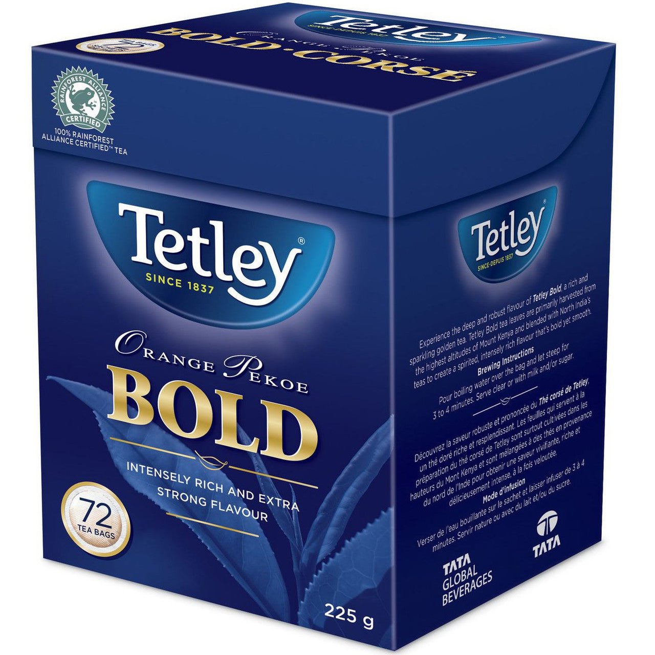 Tetley Bold Orange Pekoe Tea Bags 72's (225g) - Brandco Direct Inc