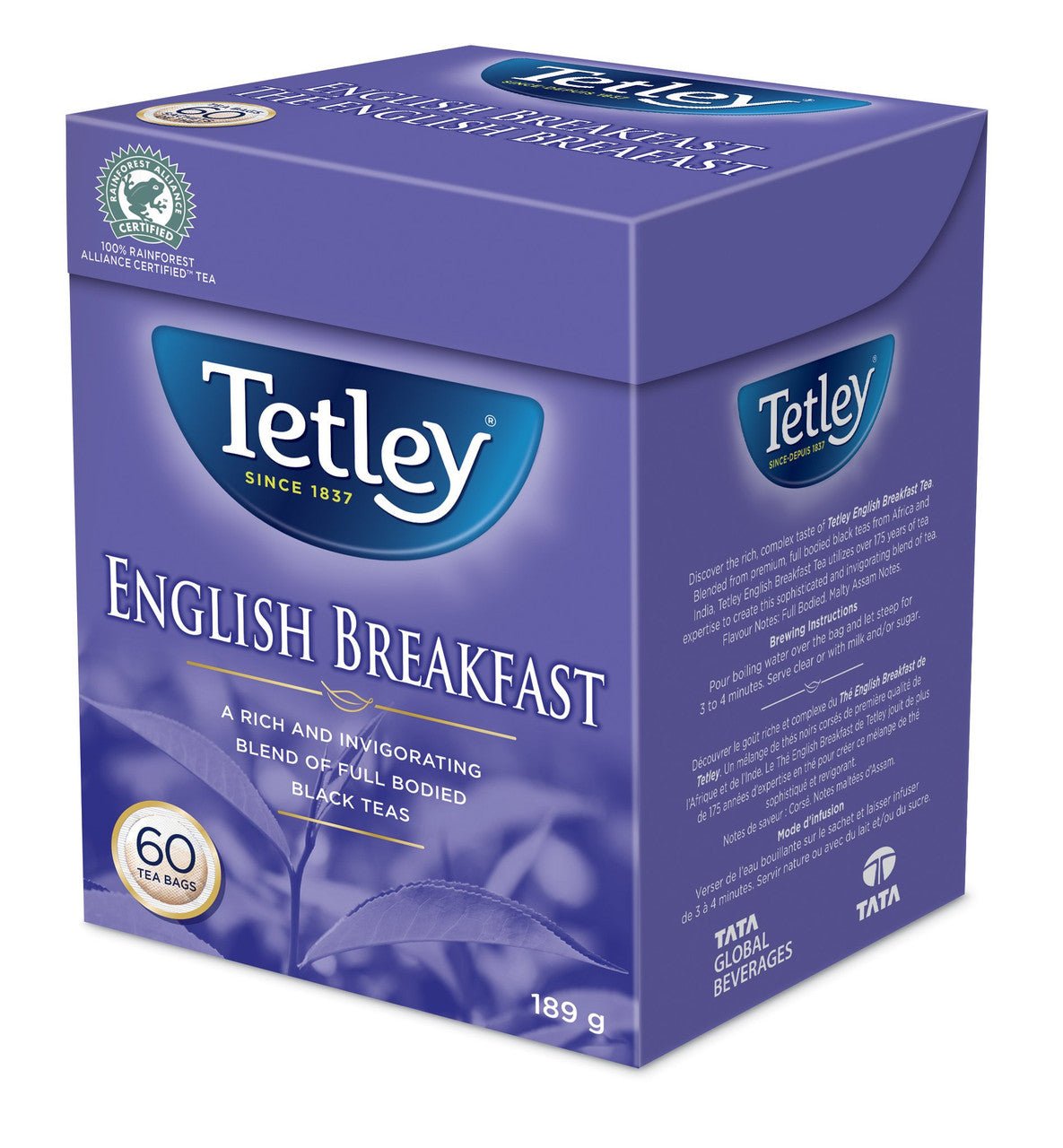 Tetley Orange Pekoe English Breakfast TBg 60's (189g) - Brandco Direct Inc