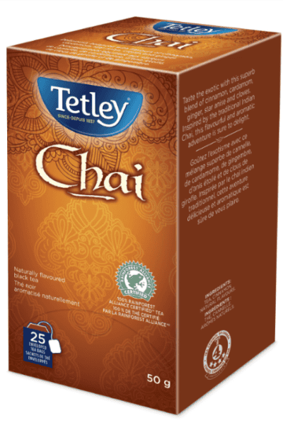 Tetley Chai Tea 25's (50g) - Brandco Direct Inc
