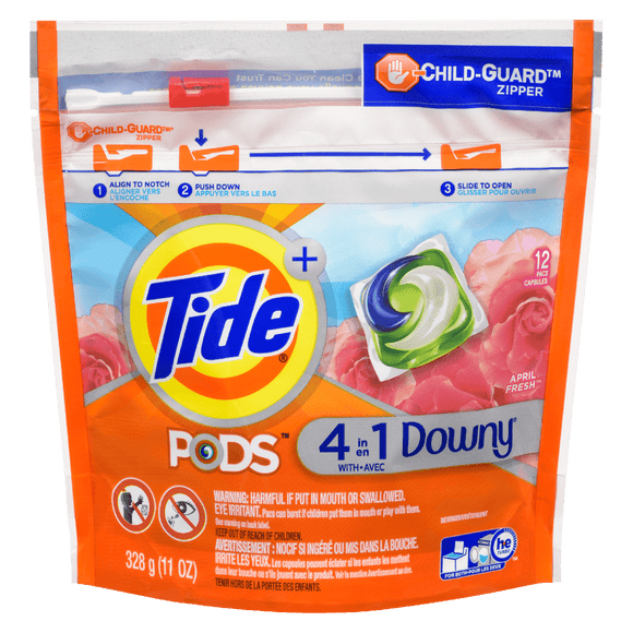 Tide Pods Detergent Downy April Fresh 4in1 12ct (328g) - Brandco Direct Inc