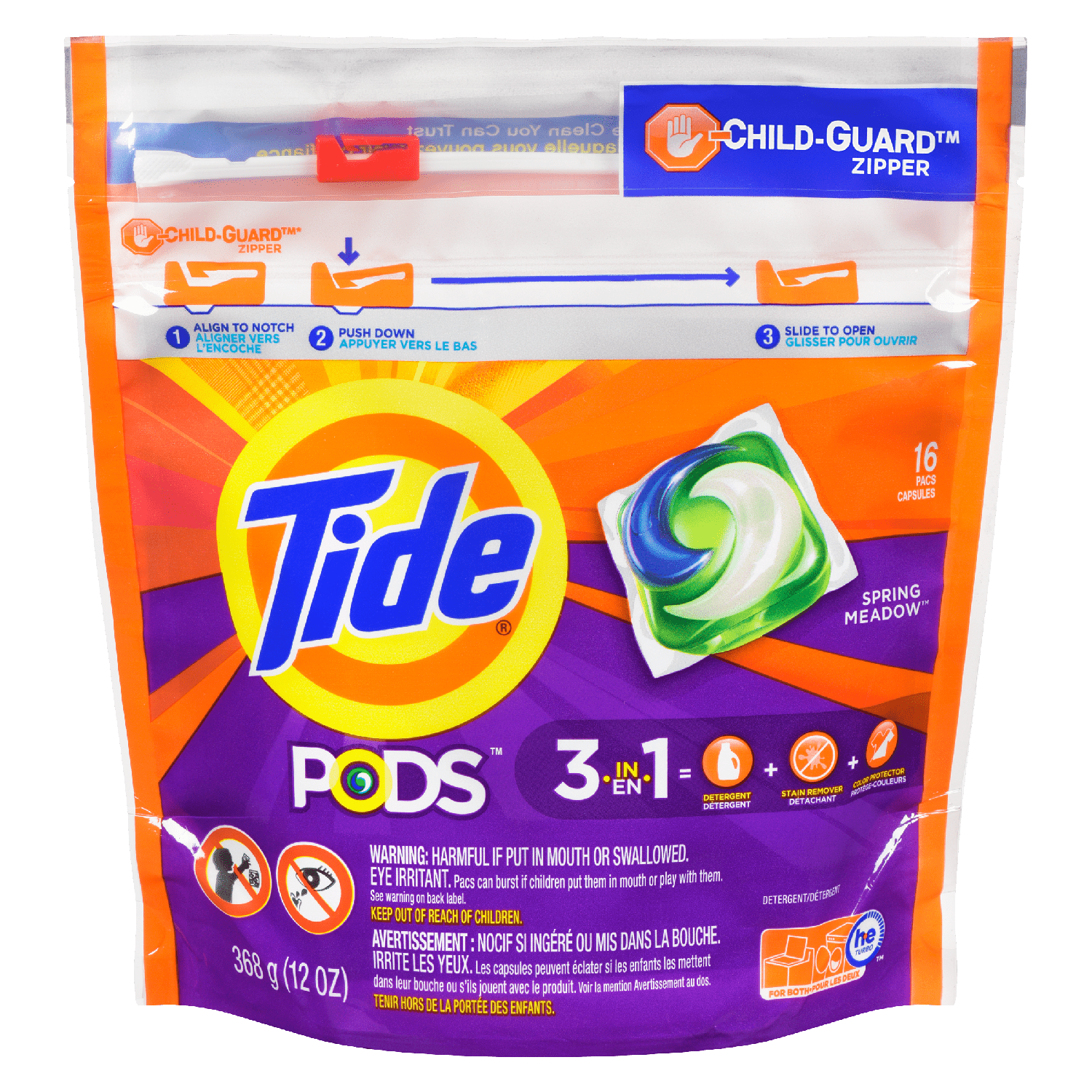 Tide Pods Detergent Spring Meadow 3in1 16ct (398g) - Brandco Direct Inc