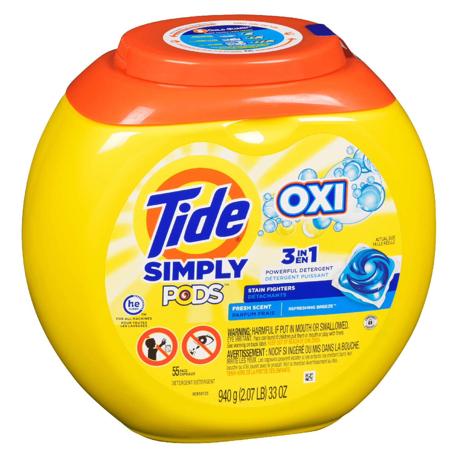 Tide Pods Simply Oxi Refresh Breeze 55ct (943g) - Brandco Direct Inc