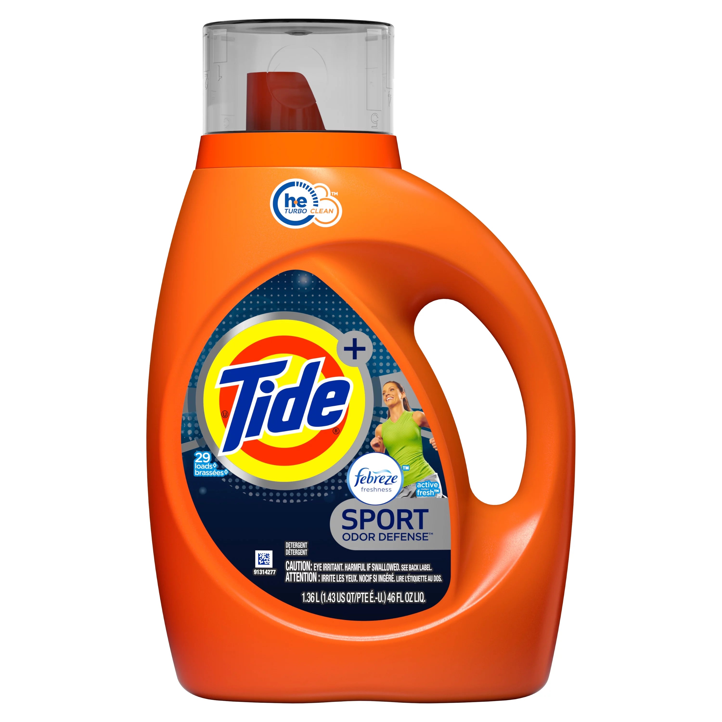 Tide Liquid Laundry Detergent High Efficiency Febreze Sport Fresh 29 Loads (1.36L)