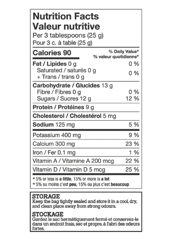 Trensité Skim Milk Powder 0.1% 500 g – 100% Canadian, Low - Fat - Brandco Direct Inc