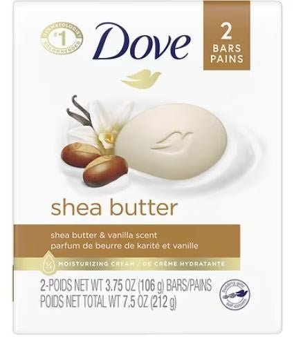 Dove Shea Butter Beauty Bar (2x106g) - Brandco Direct Inc