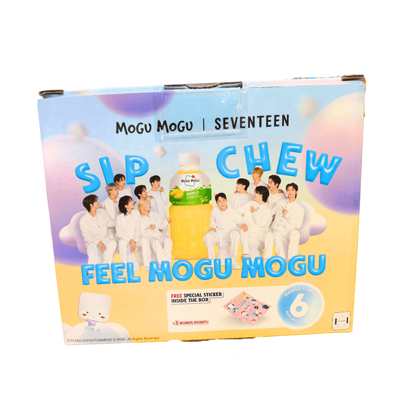 Mogu Mogu Seventeen Limited Edition | Mango Flavored Drink with Nata De Coco 6*320ml - Brandco Direct Inc