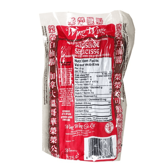 WING WING Chinese style pork Sausage 375g - Brandco Direct Inc